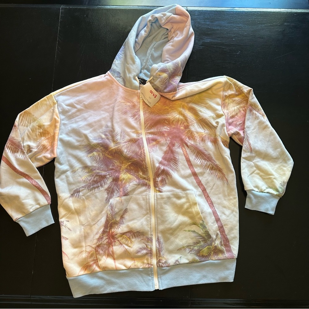 NWT FOREVER 21 XL Palm Tree Print Hoodies Matching Set Halloween Cruise - Picture 2 of 9